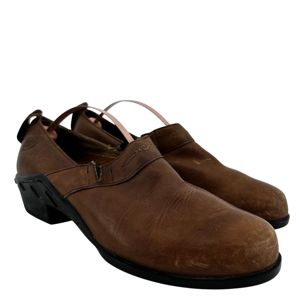 Ariat Paddock Clogs Leather Western Slip On Ankle Heel Slip Resistant Brown 7